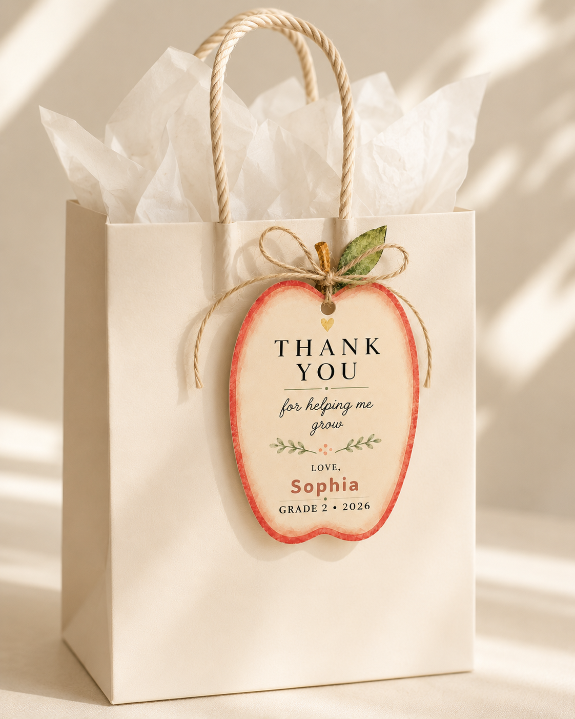 Apple Teacher Thank You Gift Tag