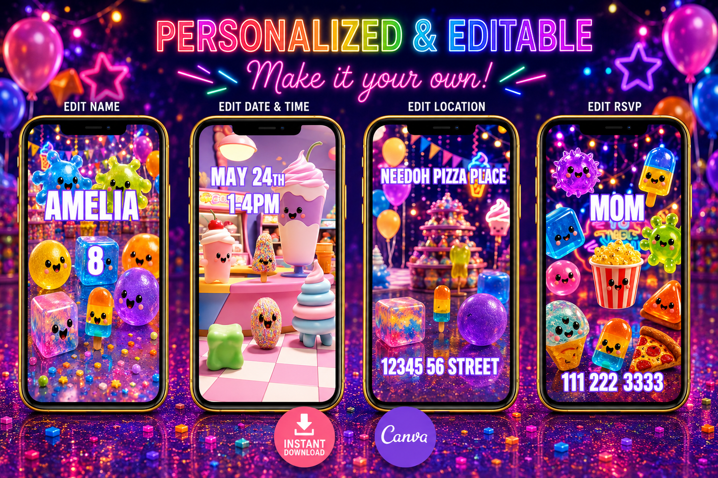Animated Needoh Birthday Invitation