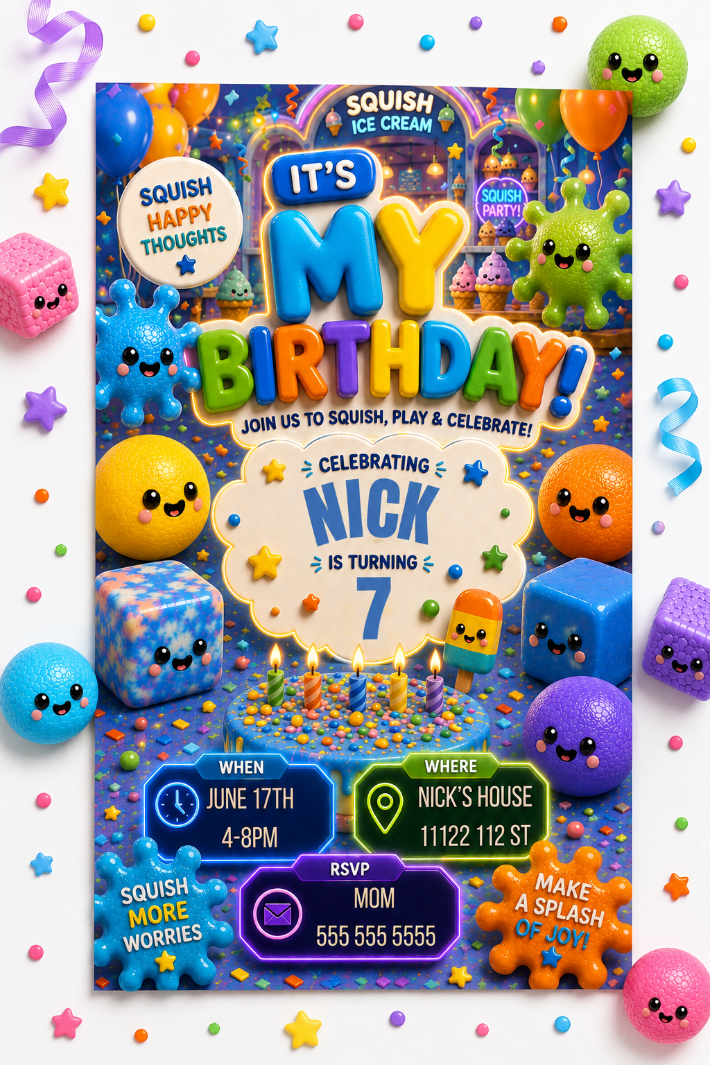 Needoh Birthday Invitation