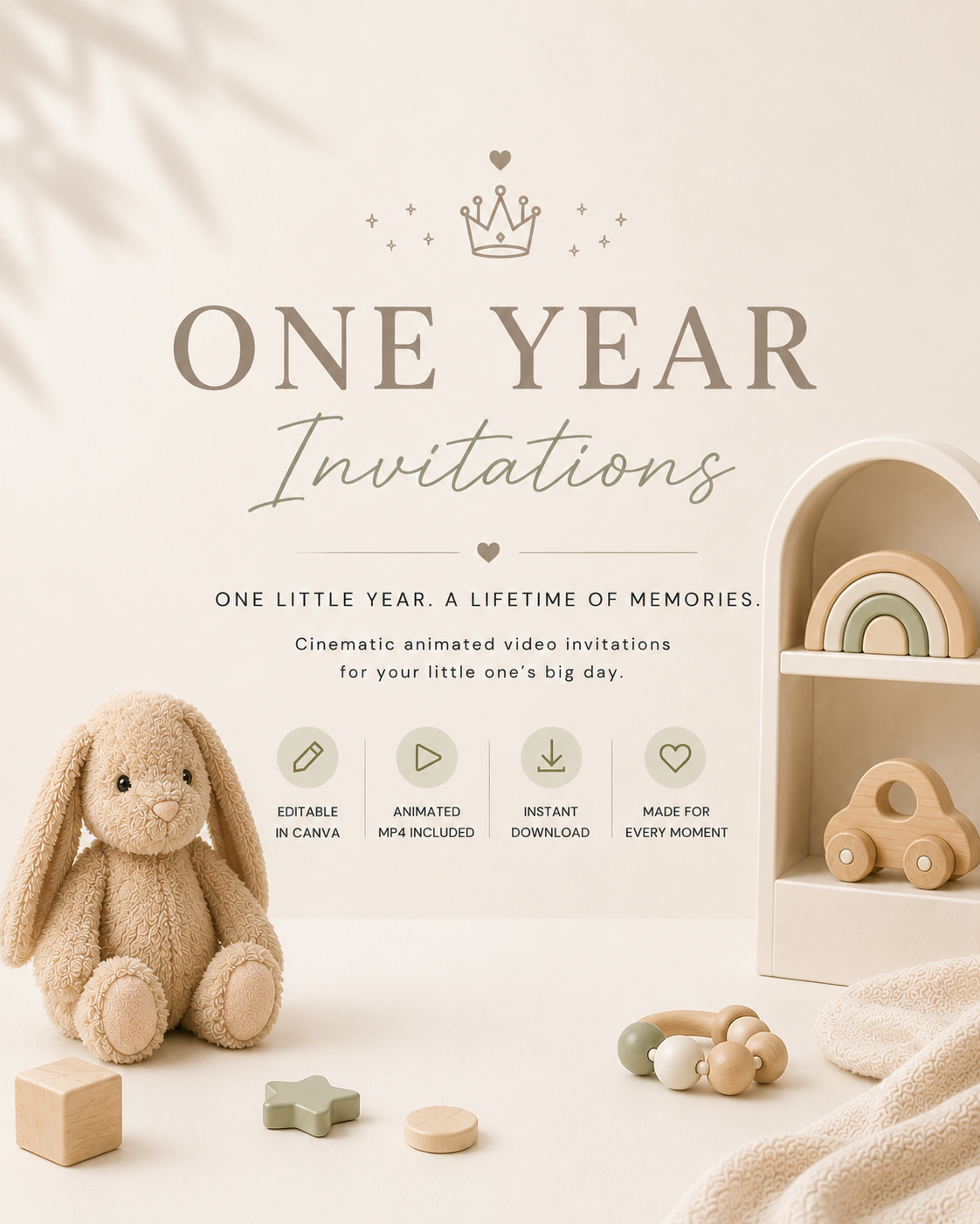Big ONE Birthday Invitations