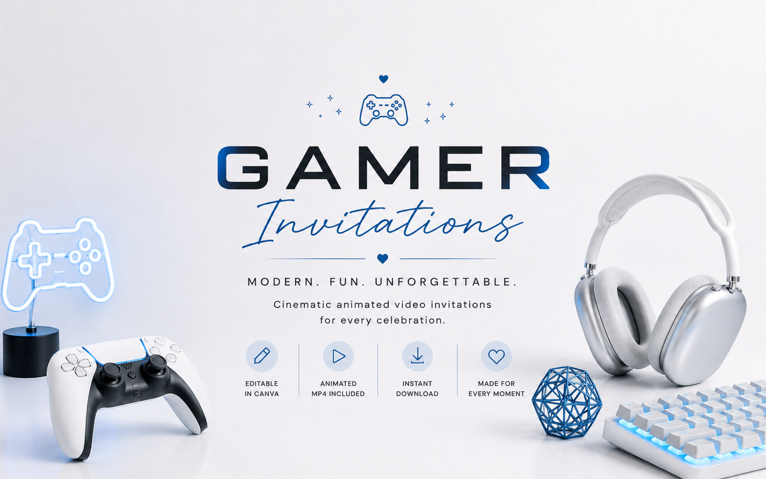 Boy Gamer Invitations