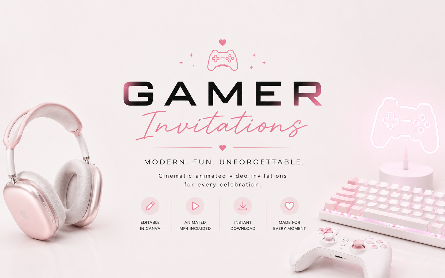 Girl Gamer Invitations