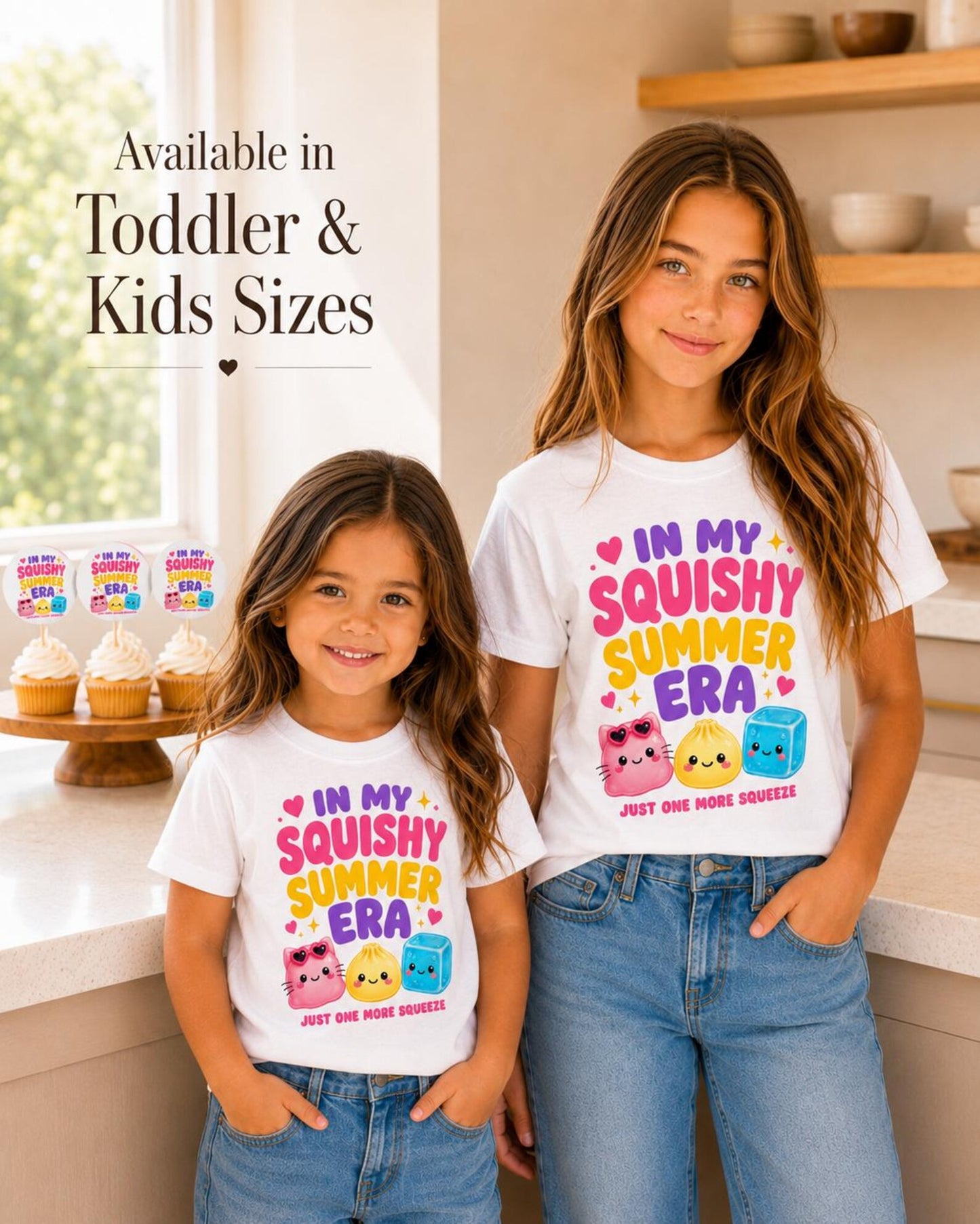 In My Squishy Summer Era Kids Shirt, Cute Kawaii Sensory Toy Tee for Girls, Vacation Outfit