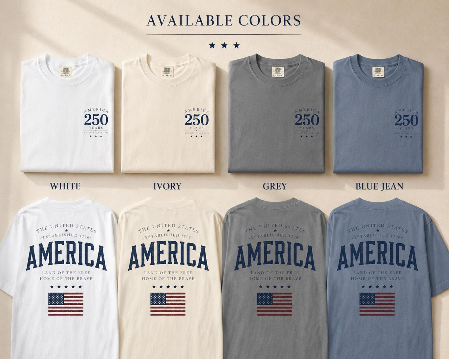 America 250 Shirt, 1776–2026 USA Anniversary Comfort Colors Tee, Patriotic 250th Birthday Gift