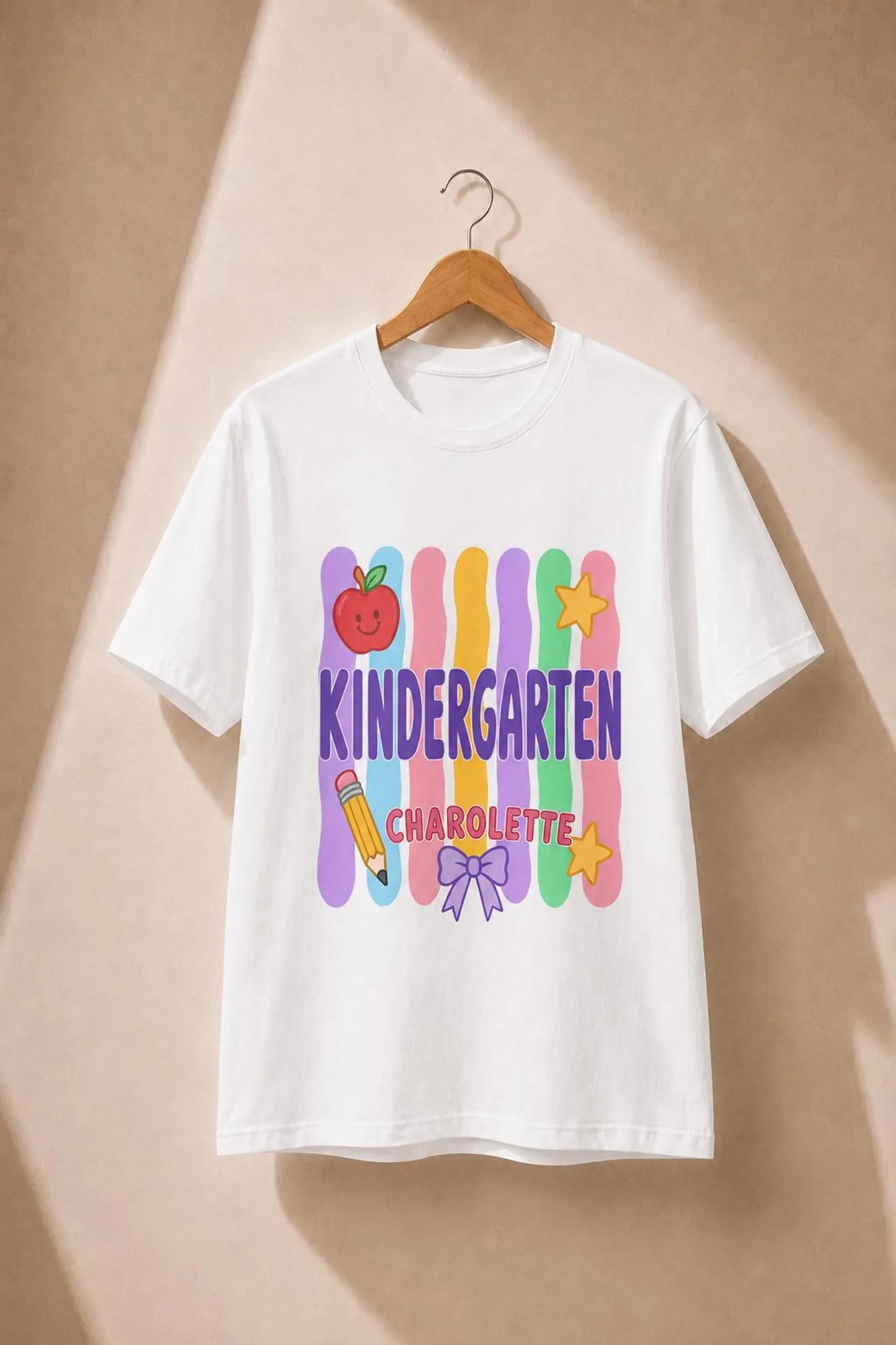 Personalized Kindergarten Shirt for Kids, Custom Name Comfort Colors 9018 Youth Tee, First Day of School Outfit