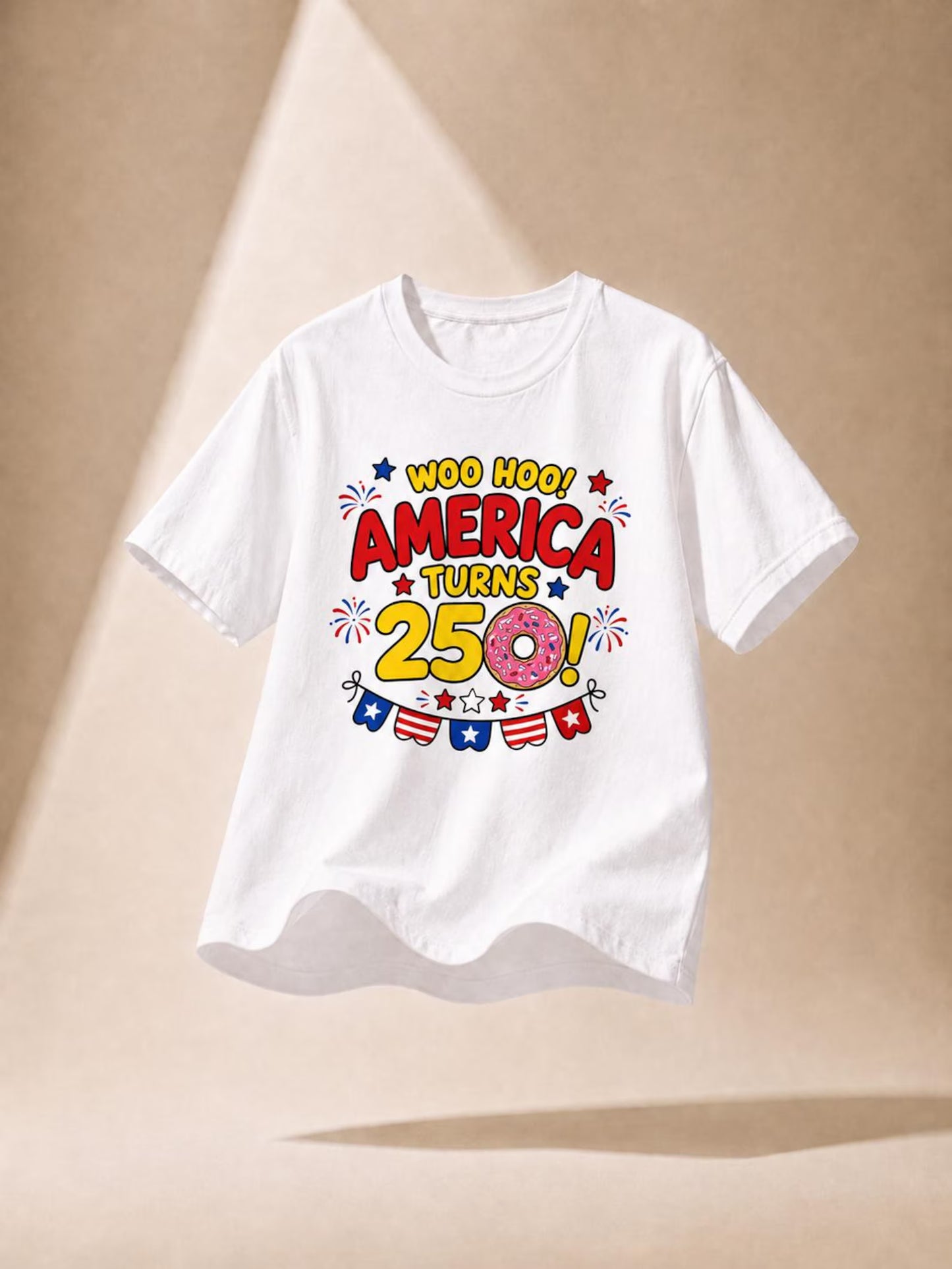 America Turns 250 Donut Shirt, Funny USA 250th Birthday Tee, Patriotic Comfort Colors T-Shirt