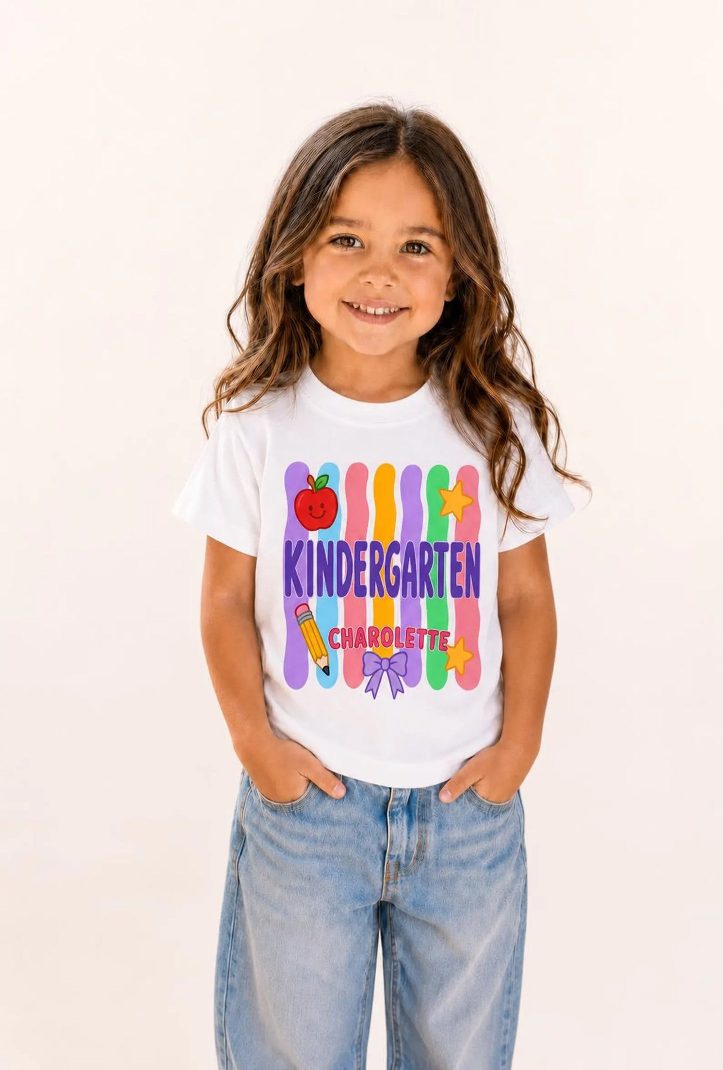 Personalized Kindergarten Shirt for Kids, Custom Name Comfort Colors 9018 Youth Tee, First Day of School Outfit