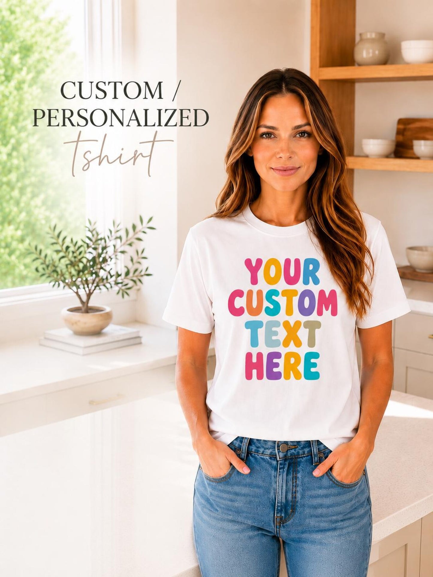 Personalized Bubble Text Shirt, Custom Name or Quote Comfort Colors 1717 Tee, Colorful Gift