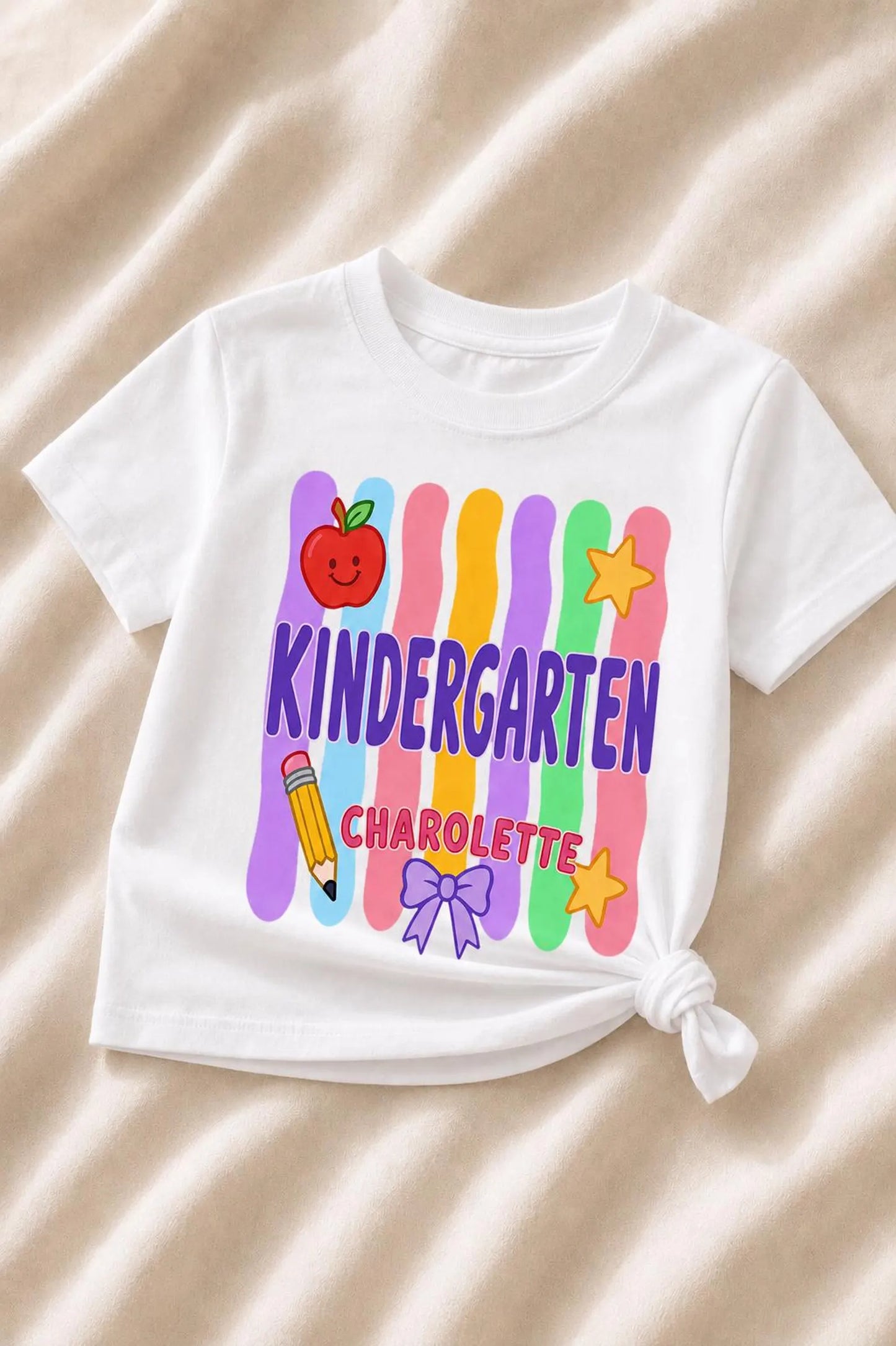 Personalized Kindergarten Shirt for Kids, Custom Name Comfort Colors 9018 Youth Tee, First Day of School Outfit