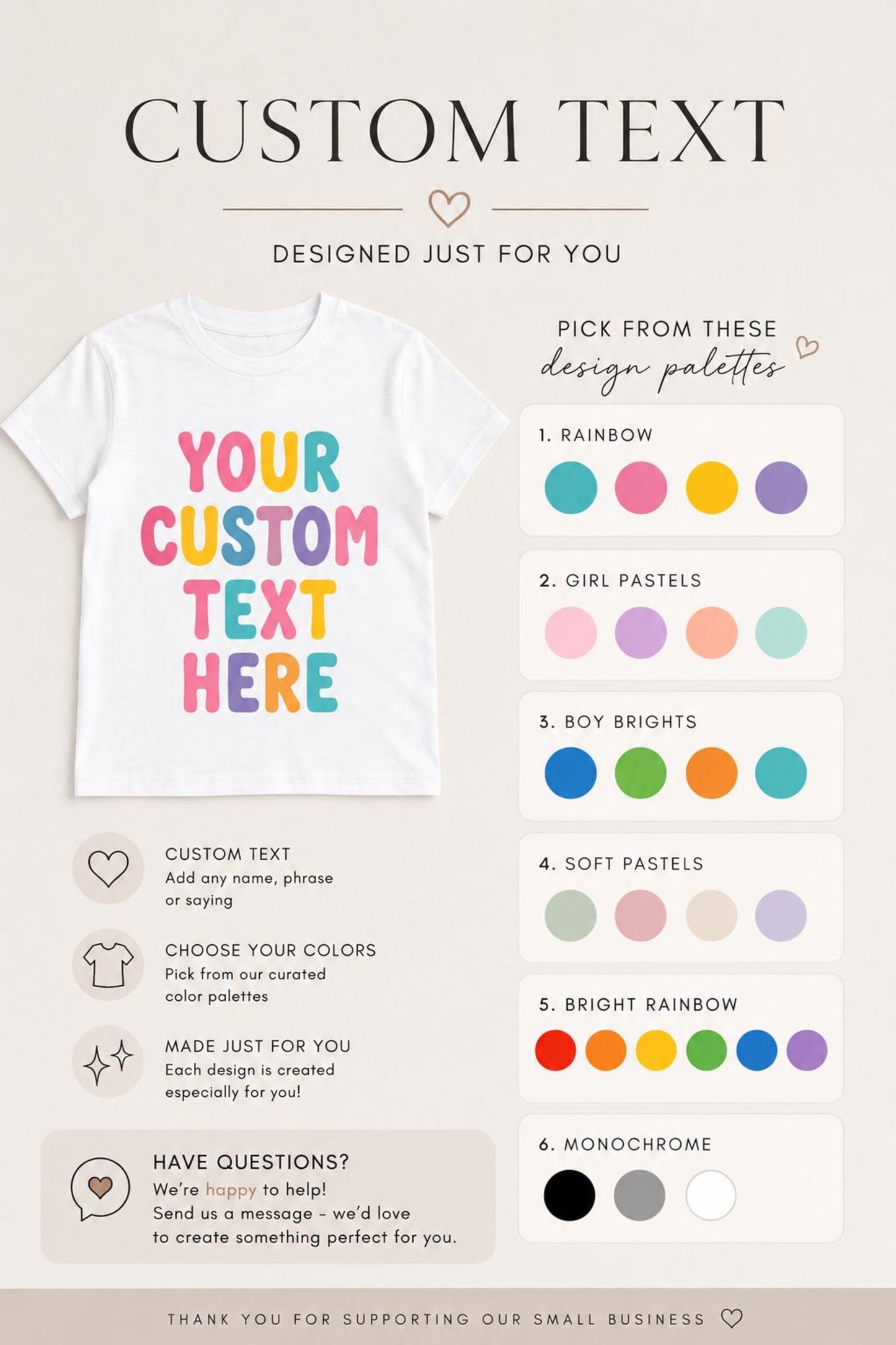 Personalized Bubble Text Shirt, Custom Name or Quote Comfort Colors 1717 Tee, Colorful Gift