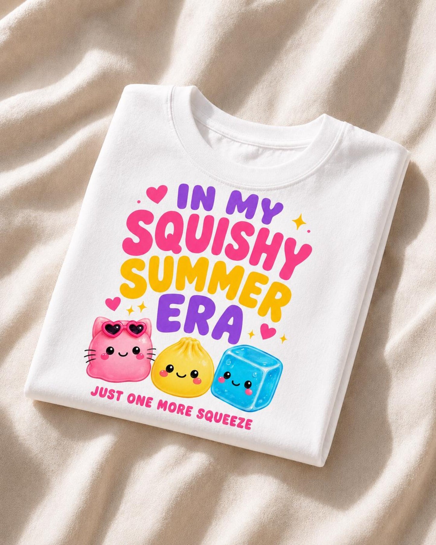 In My Squishy Summer Era Kids Shirt, Cute Kawaii Sensory Toy Tee for Girls, Vacation Outfit