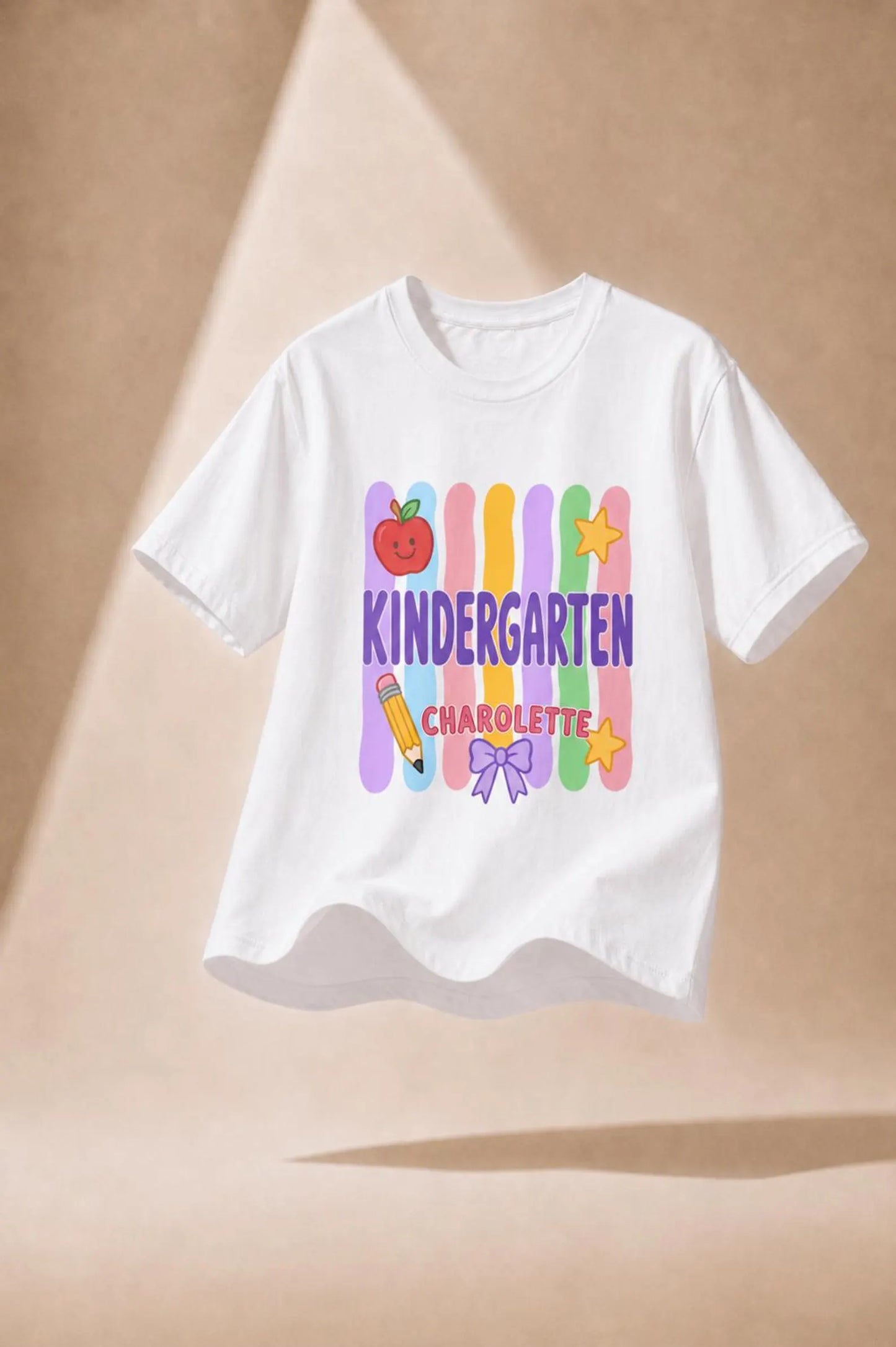 Personalized Kindergarten Shirt for Kids, Custom Name Comfort Colors 9018 Youth Tee, First Day of School Outfit