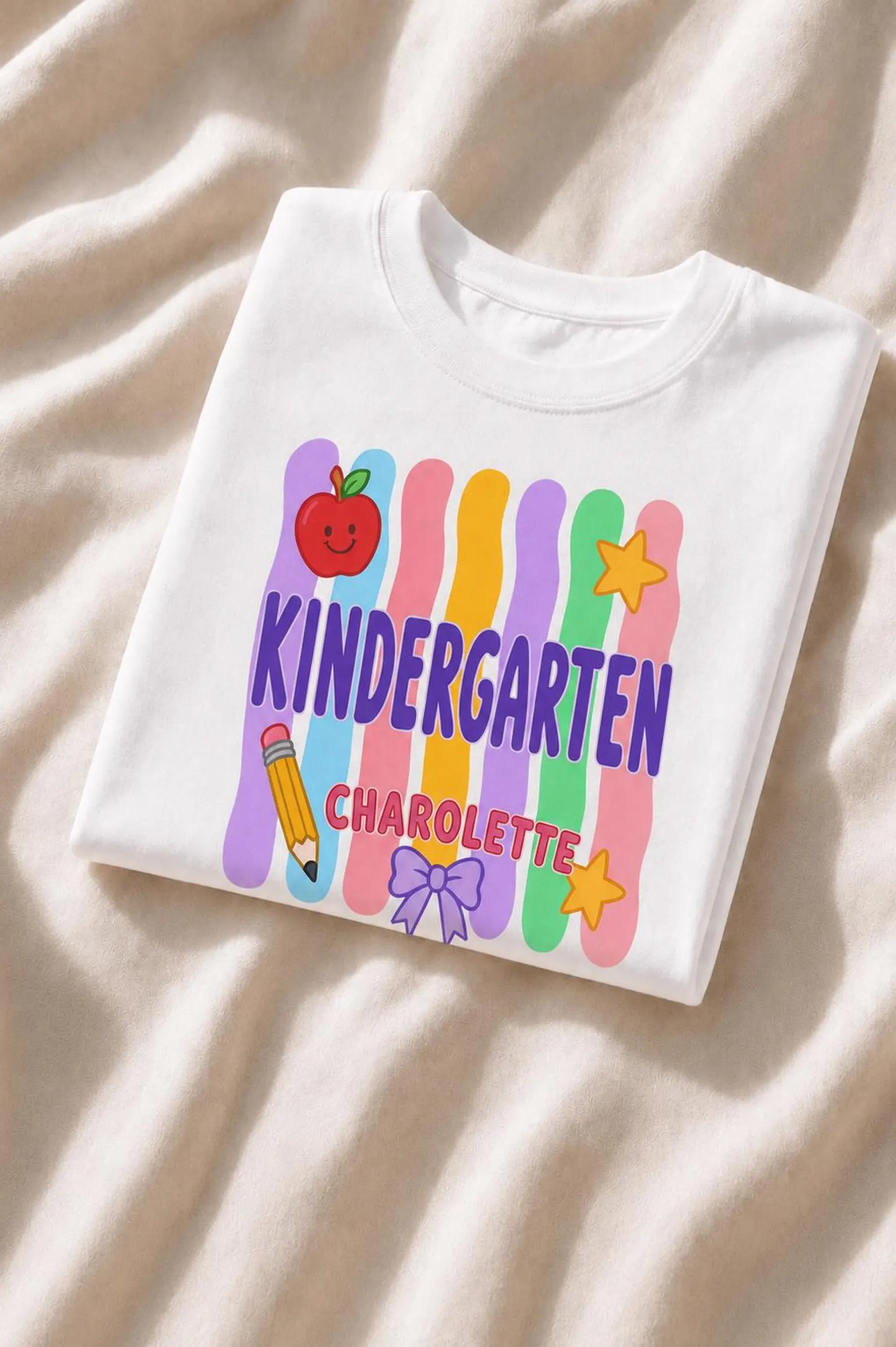 Personalized Kindergarten Shirt for Kids, Custom Name Comfort Colors 9018 Youth Tee, First Day of School Outfit
