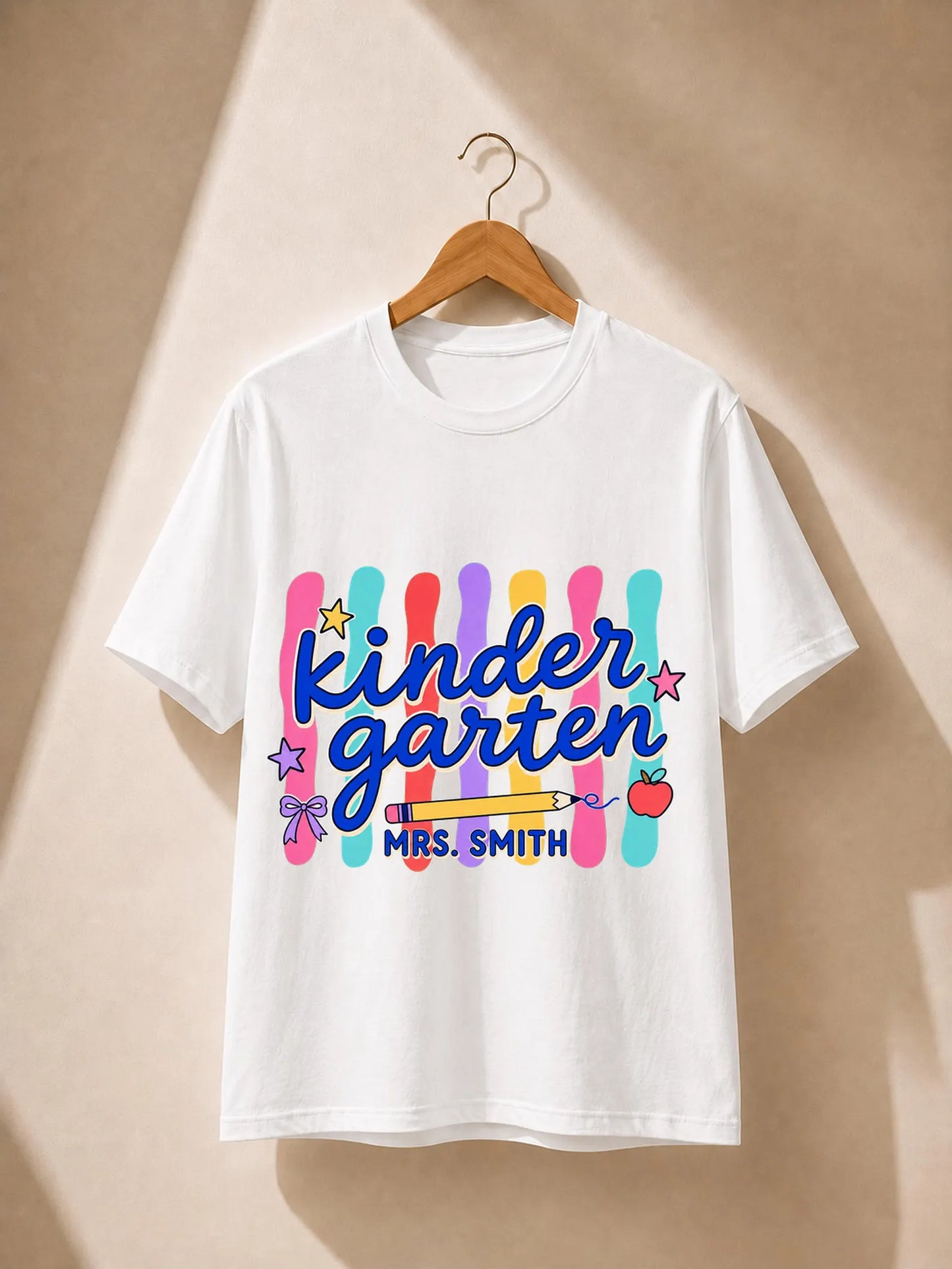Personalized Kindergarten Teacher Shirt, Custom Teacher Name Comfort Colors 1717 Tee, Back to School Outfit, Teacher Gift