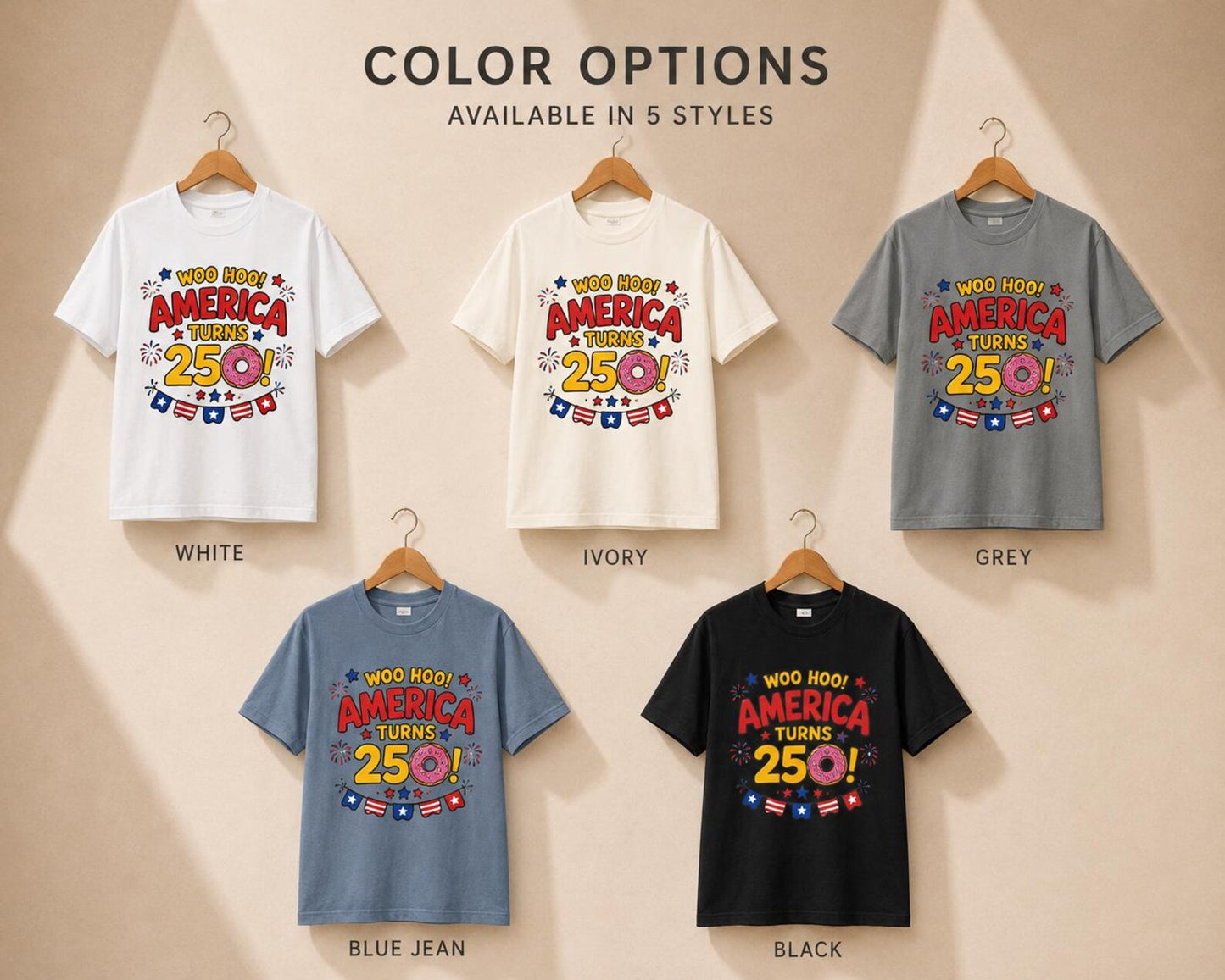 America Turns 250 Donut Shirt, Funny USA 250th Birthday Tee, Patriotic Comfort Colors T-Shirt