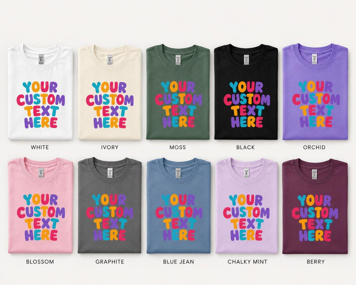 Personalized Bubble Text Shirt, Custom Name or Quote Comfort Colors 1717 Tee, Colorful Gift