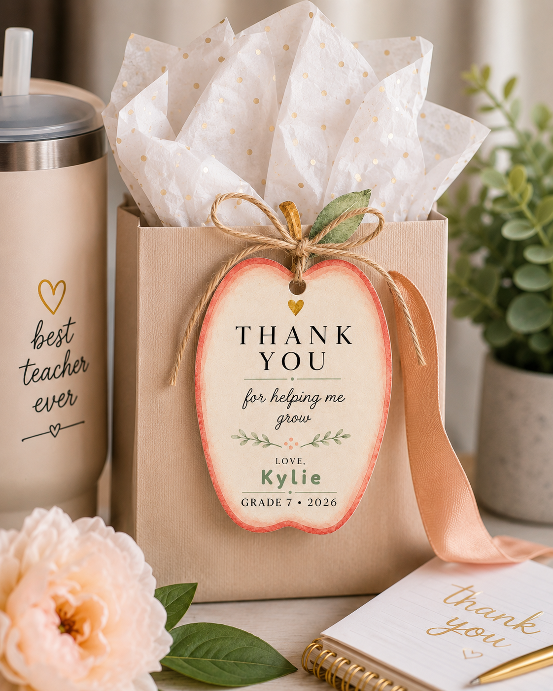 Apple Teacher Thank You Gift Tag