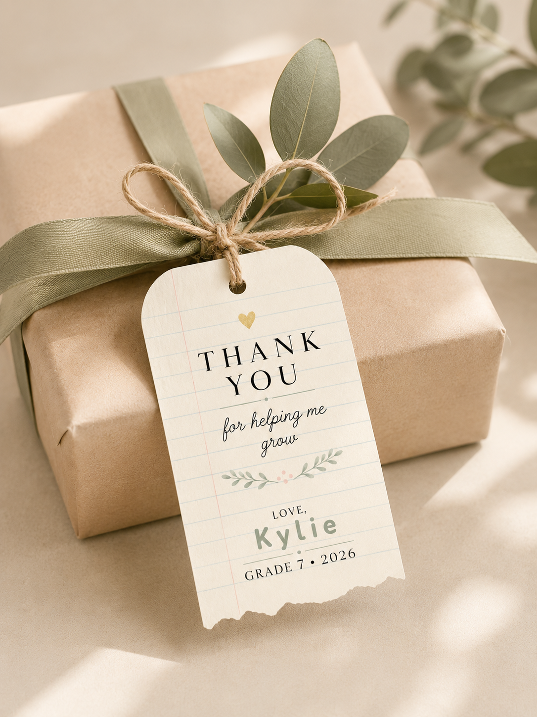 notebook paper tag