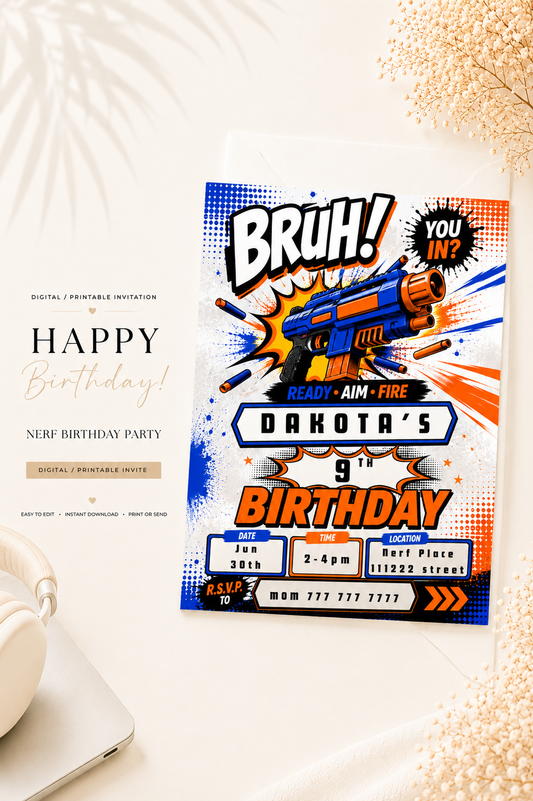 Nerf Birthday Invitation
