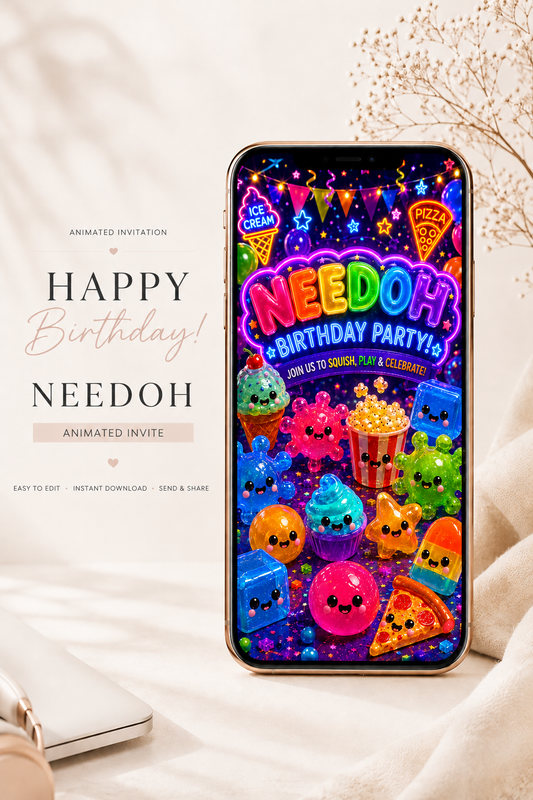 Animated Needoh Birthday Invitation