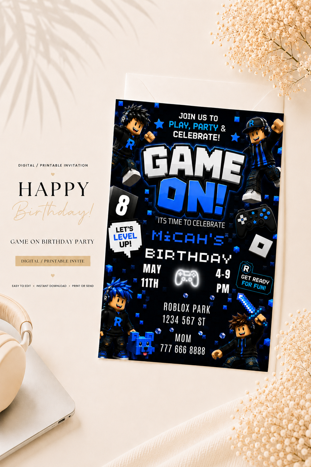 Game On Birthday Invitation