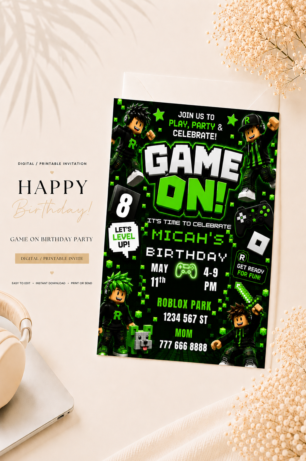 Game On Birthday Invitation