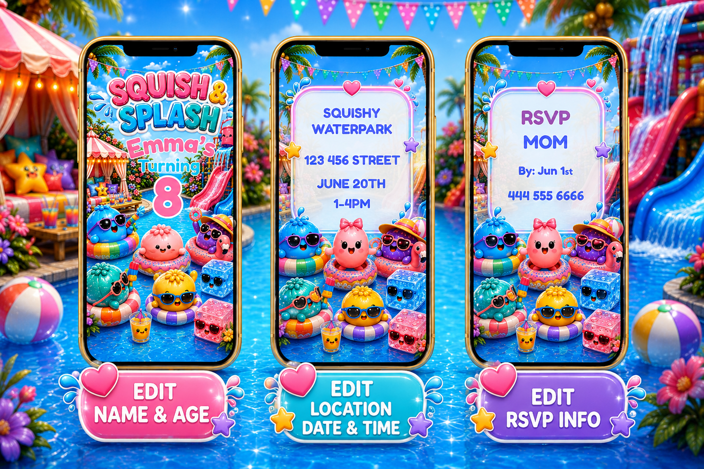 Animated Squishy Birthday Invitation