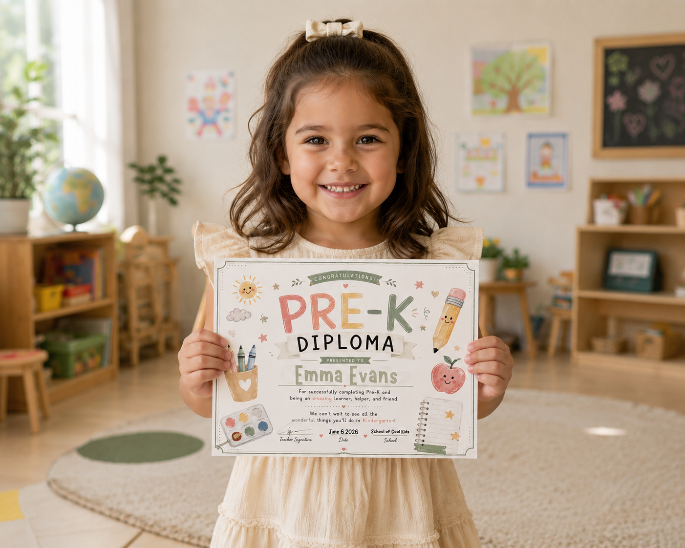 Editable Pre-K Diploma Template