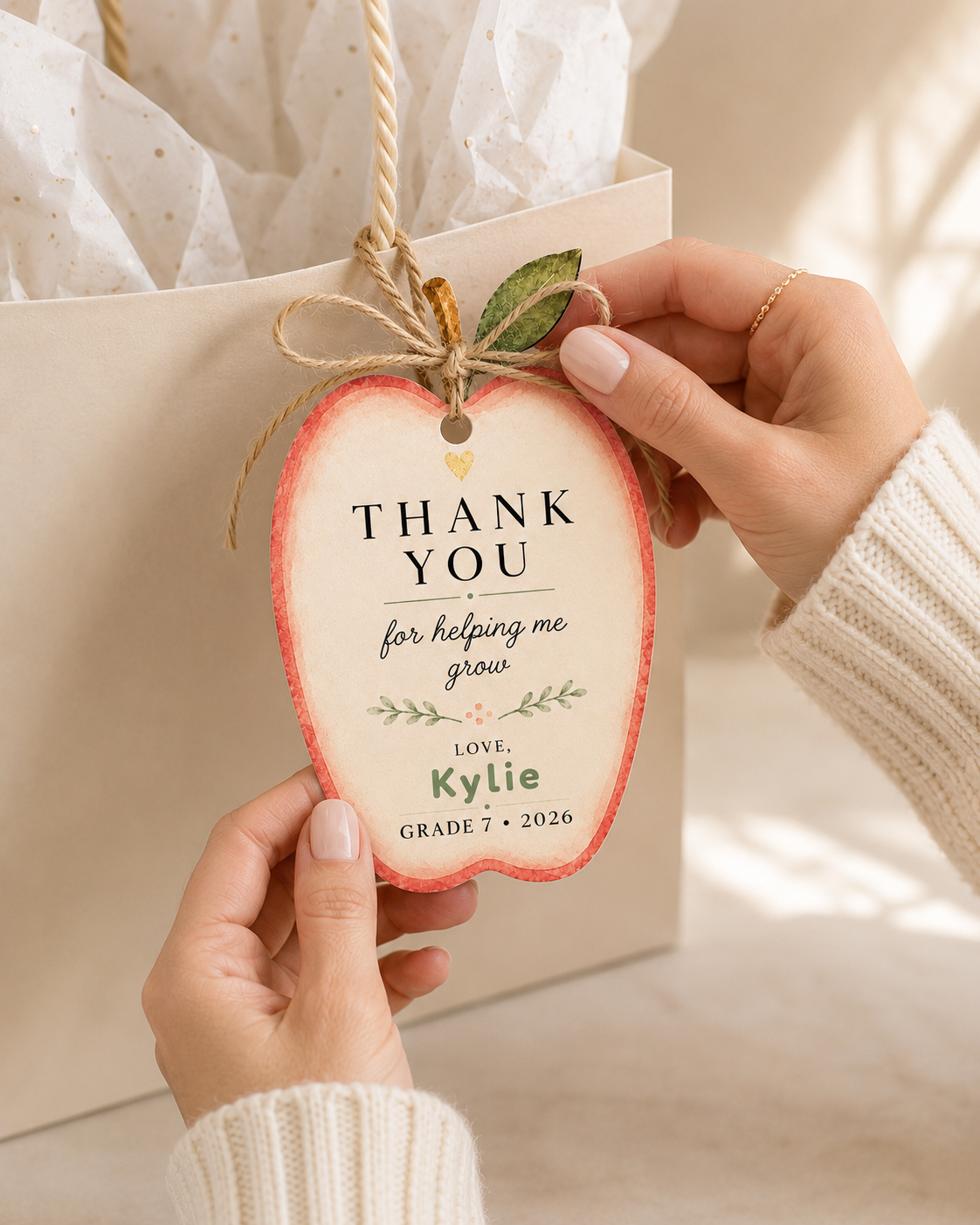 Apple Teacher Thank You Gift Tag