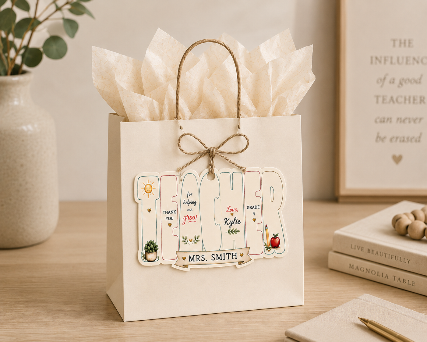 Teacher Thank You Tag | Printable Teacher Appreciation Gift Tag |