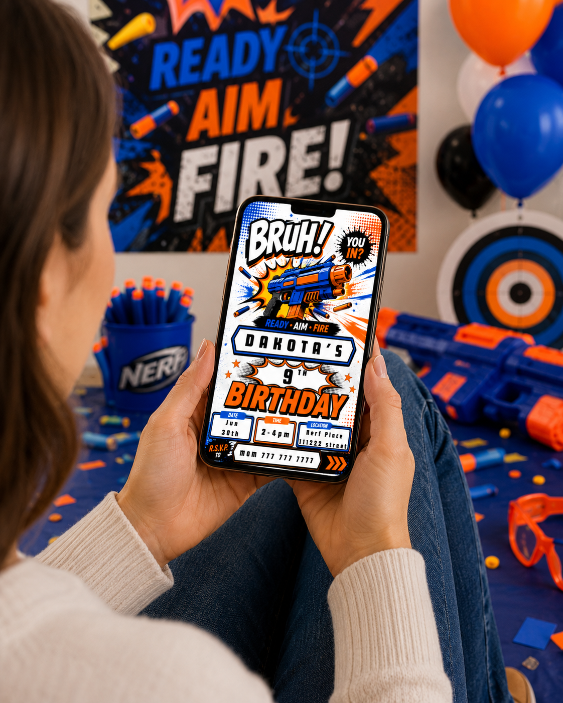 Nerf Birthday Invitation