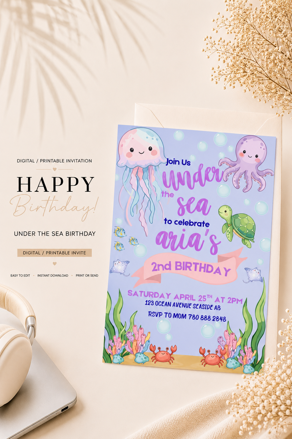 Under the Sea Birthday Invitation