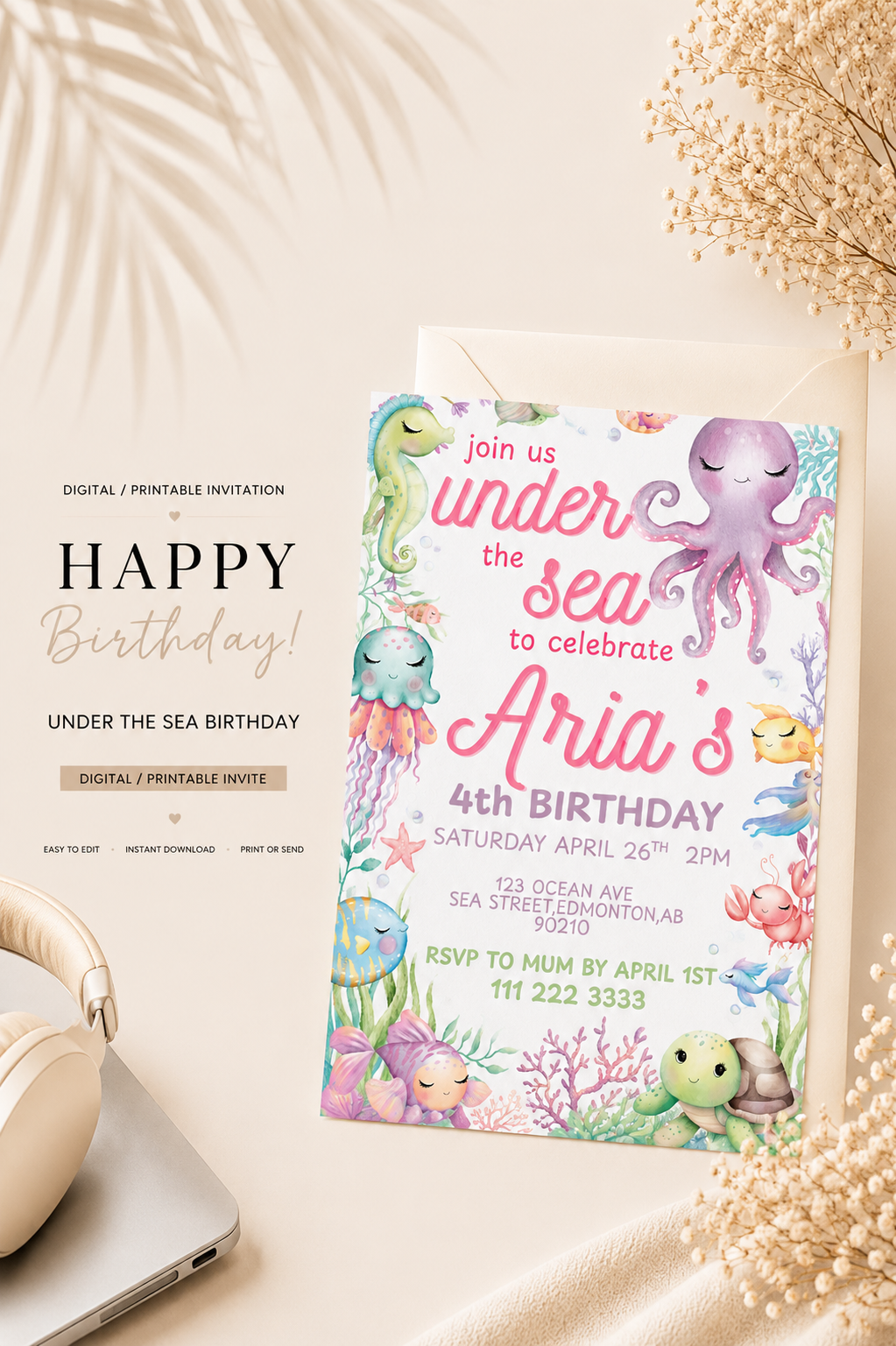 Under the Sea Birthday Invitation