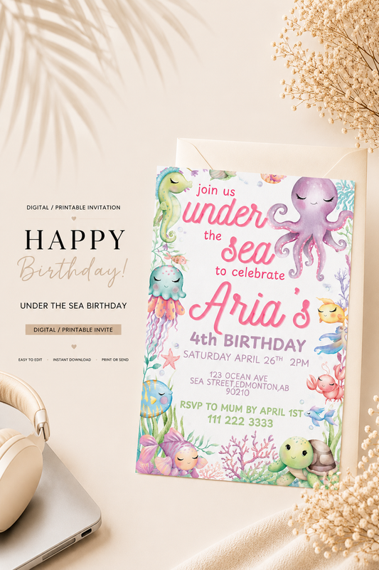 Under the Sea Birthday Invitation