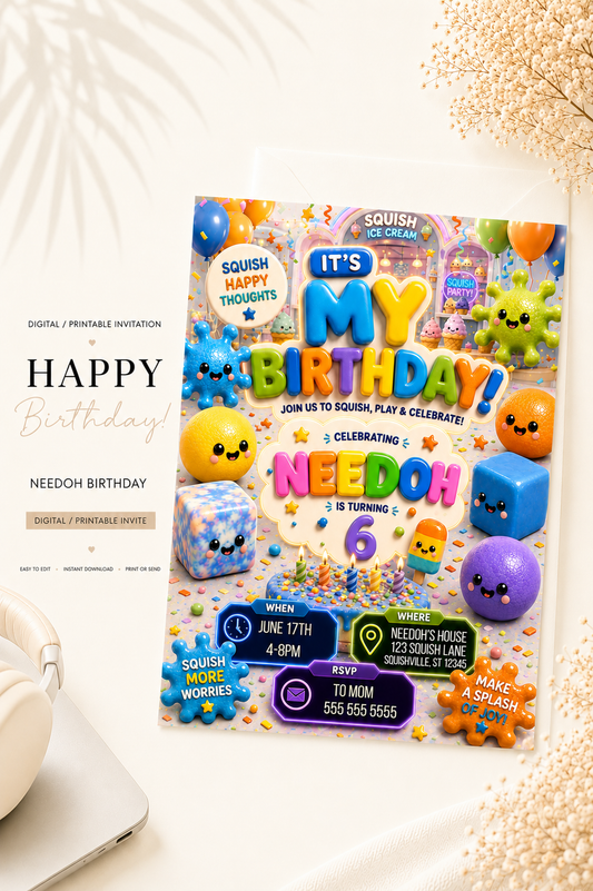 Needoh Birthday Invitation