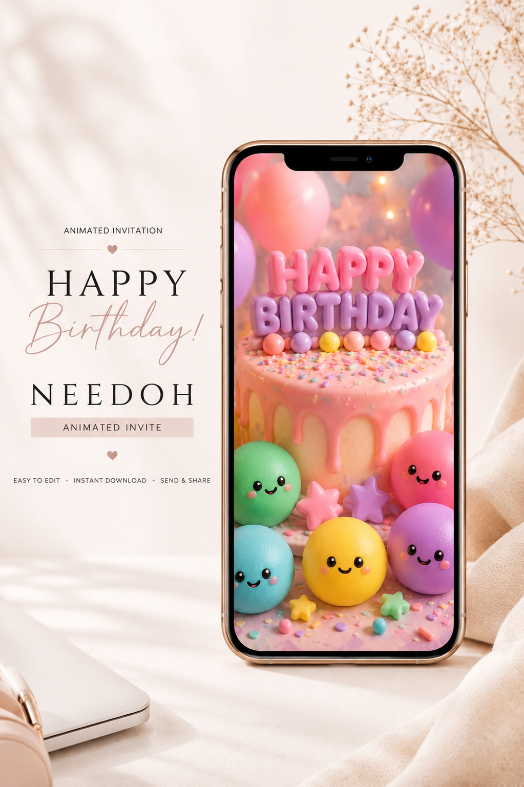 Needoh Animated Birthday Invitation