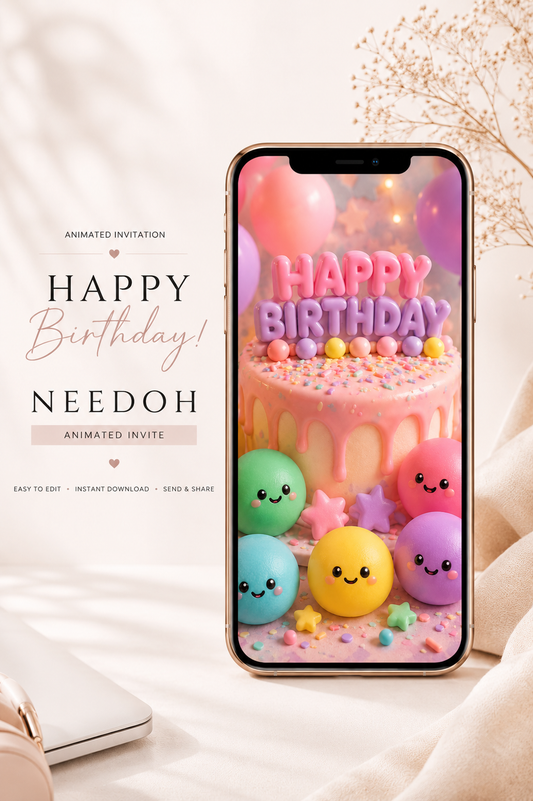 Needoh Animated Birthday Invitation