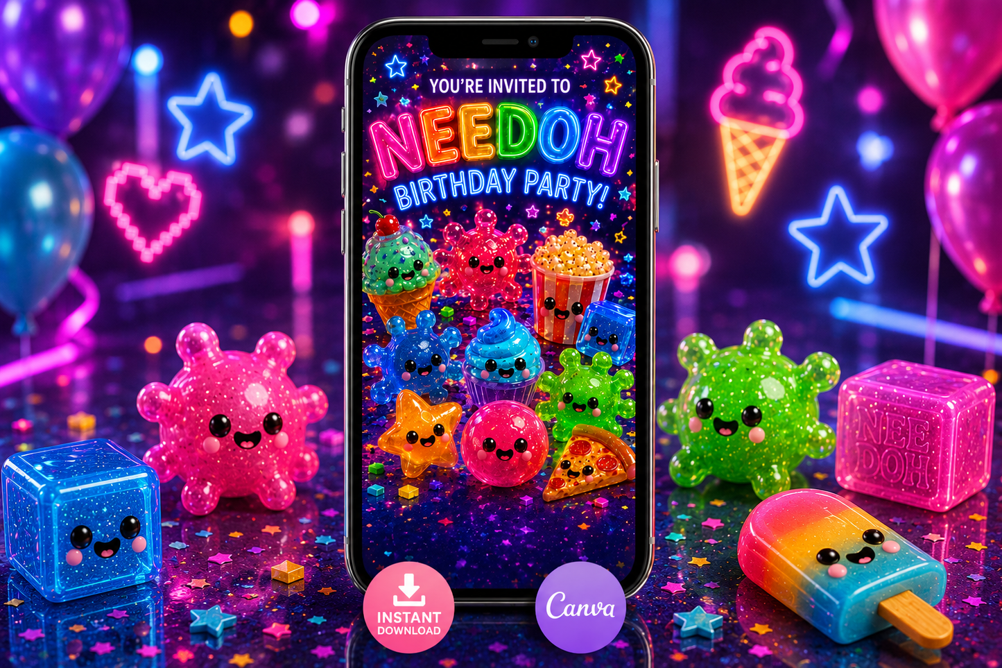 Animated Needoh Birthday Invitation