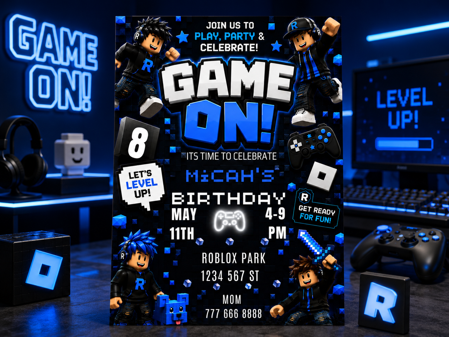 Game On Birthday Invitation