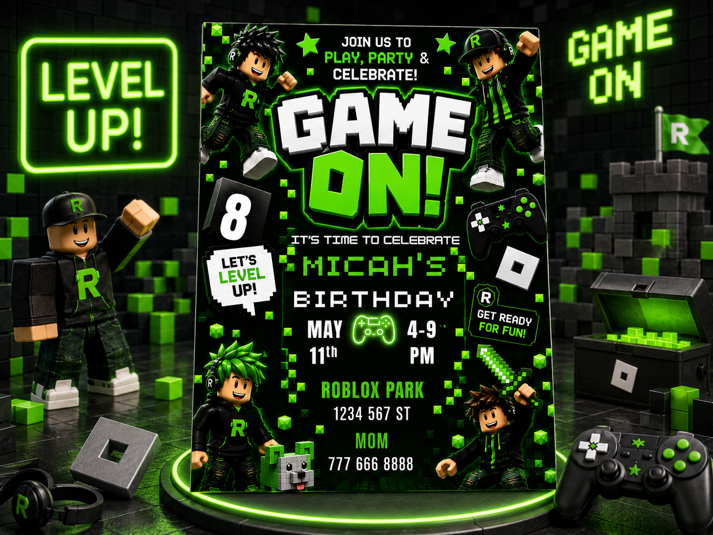 Game On Birthday Invitation