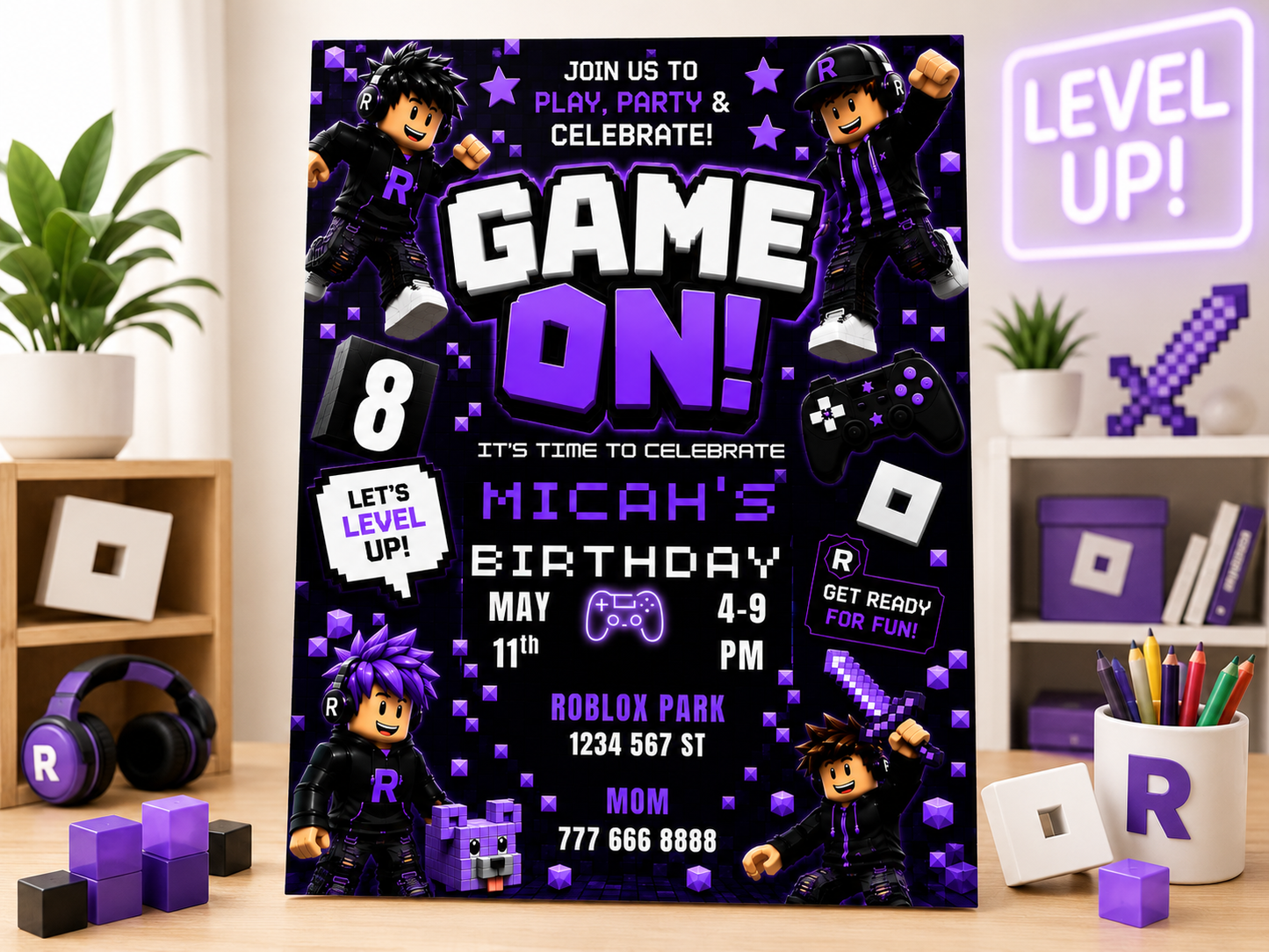 Game On Birthday Invitation