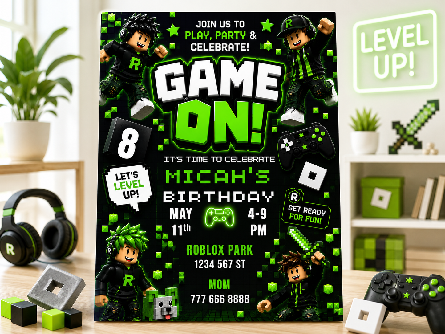 Game On Birthday Invitation
