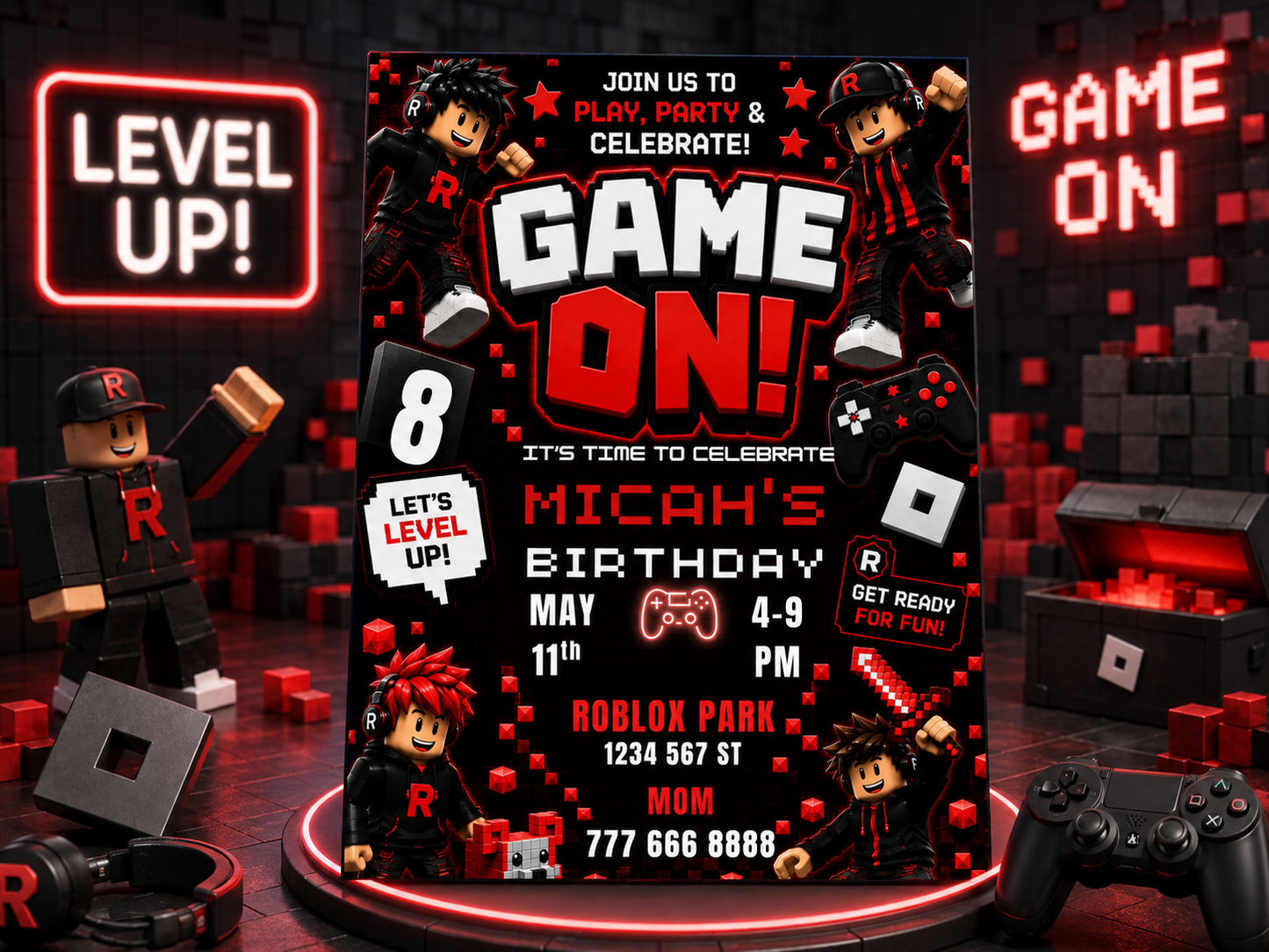 Game On Birthday Invitation