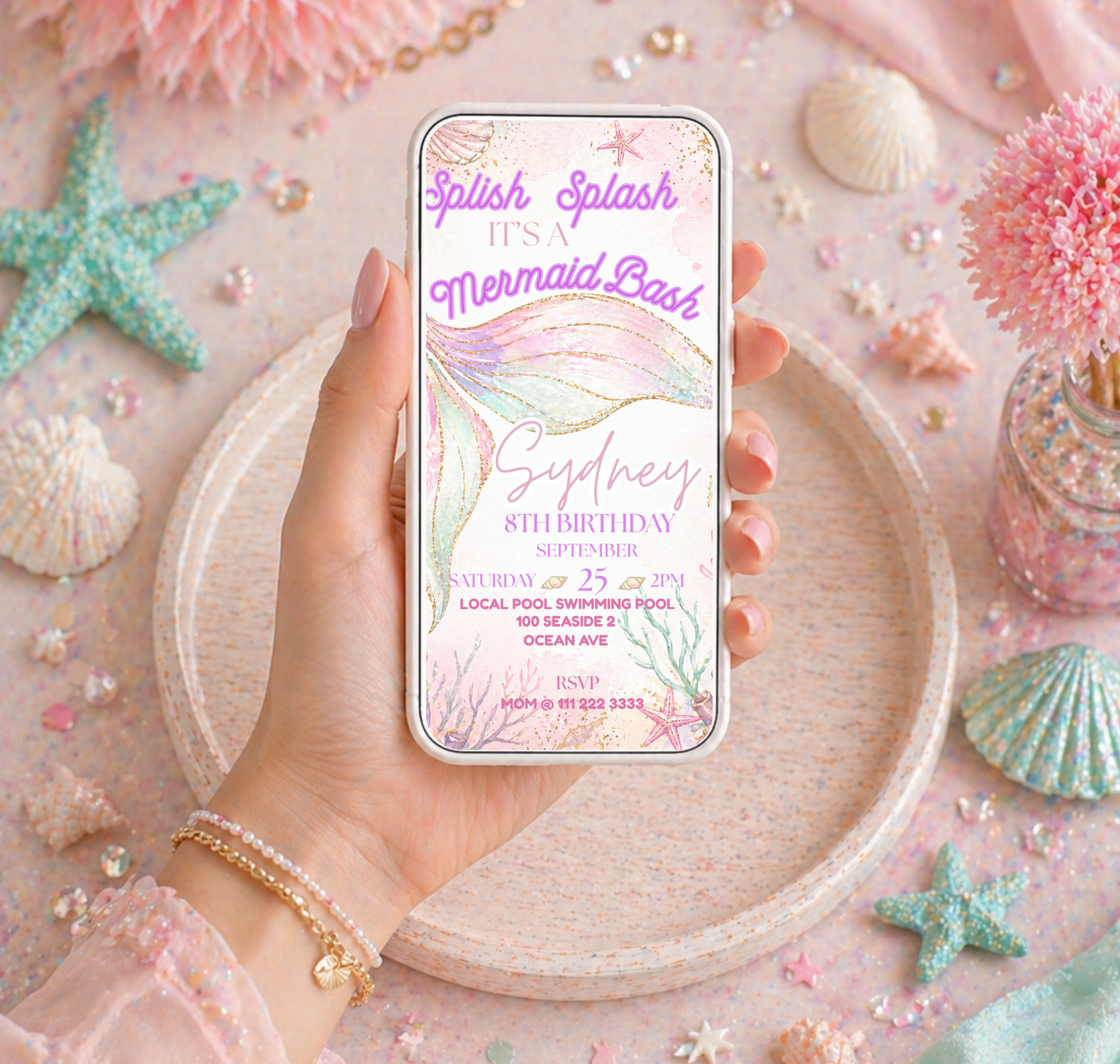 Mermaid Bash Birthday Invitation
