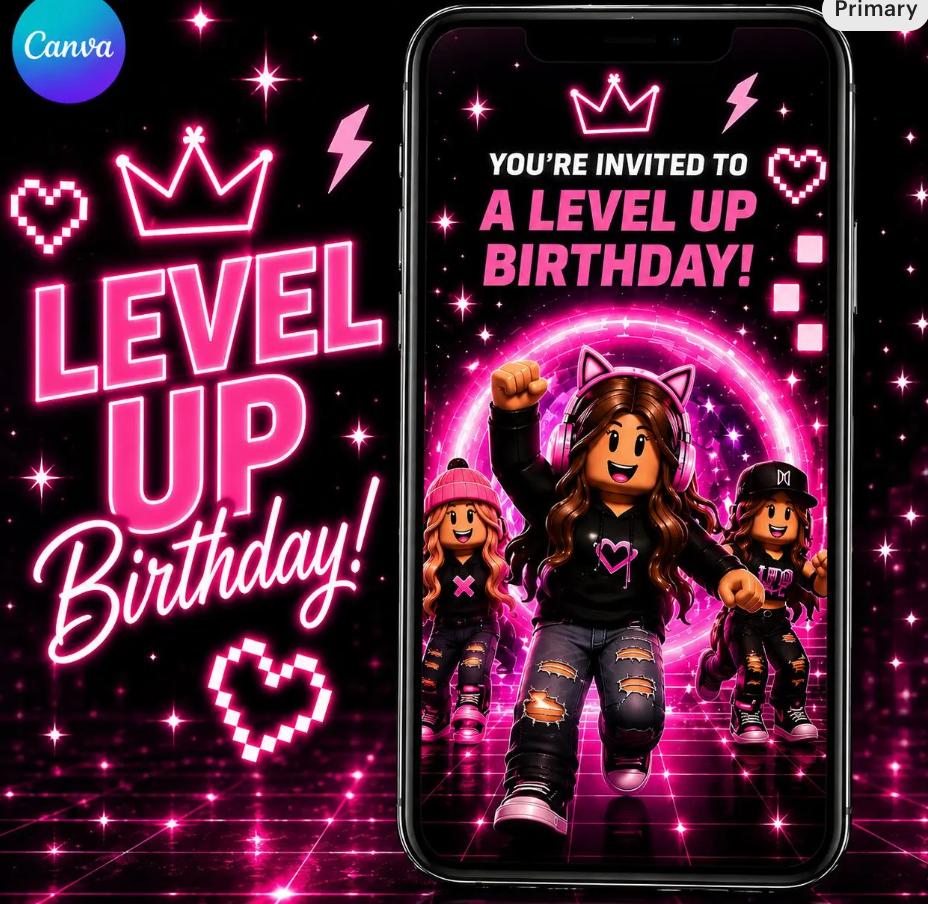 Animated Gamer Birthday Video Invitation