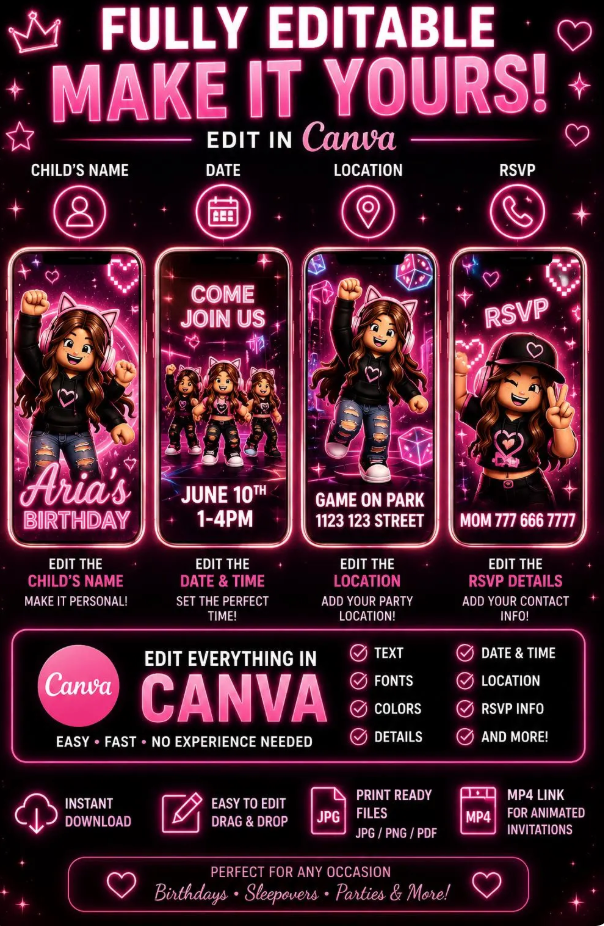 Animated Gamer Birthday Video Invitation