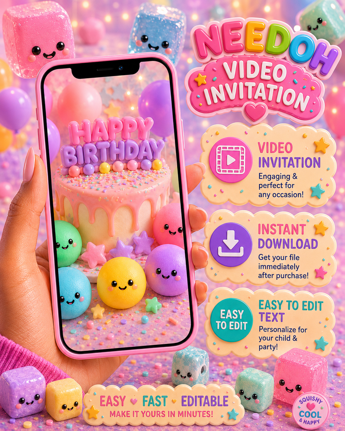 Needoh Animated Birthday Invitation