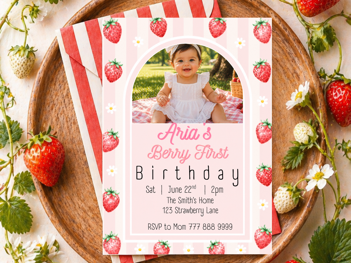 Berry First Birthday Invitation