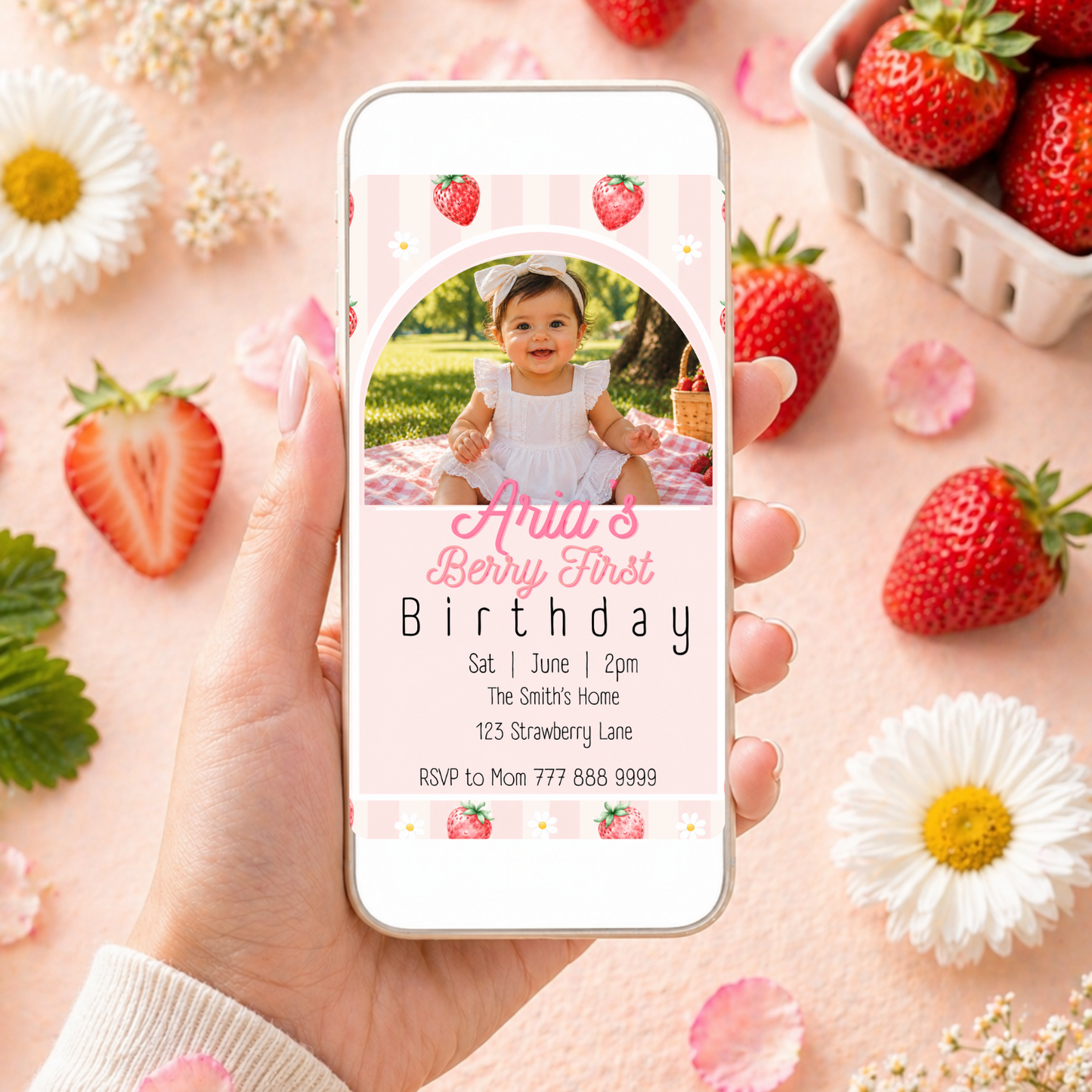 Berry First Birthday Invitation