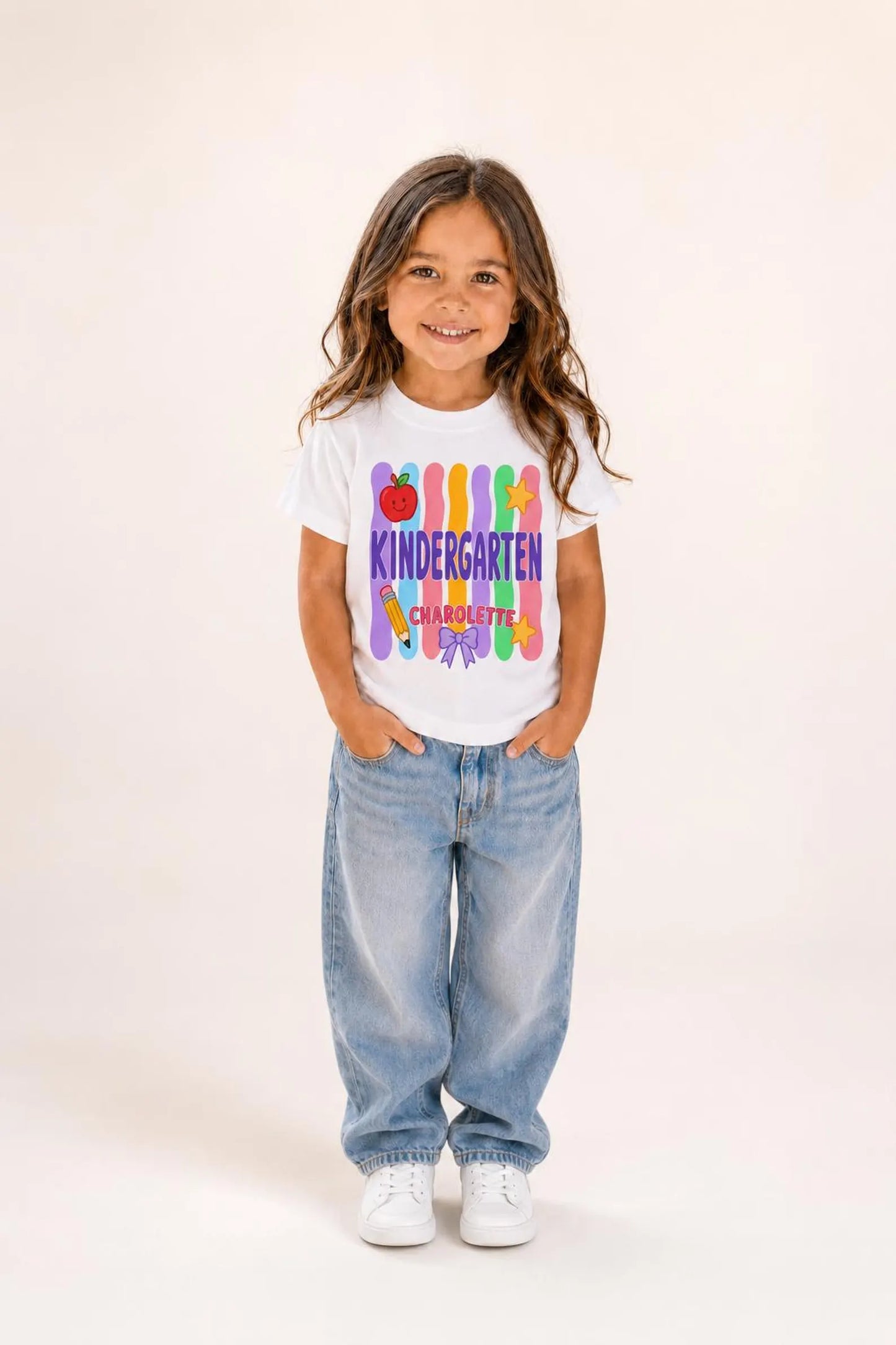 Personalized Kindergarten Shirt for Kids, Custom Name Comfort Colors 9018 Youth Tee, First Day of School Outfit